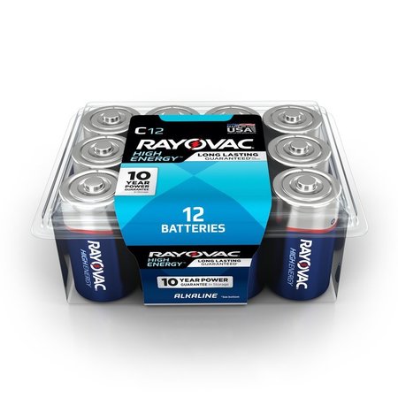 RAYOVAC High Energy C Alkaline Batteries 12 pk Clamshell 814-12PPK